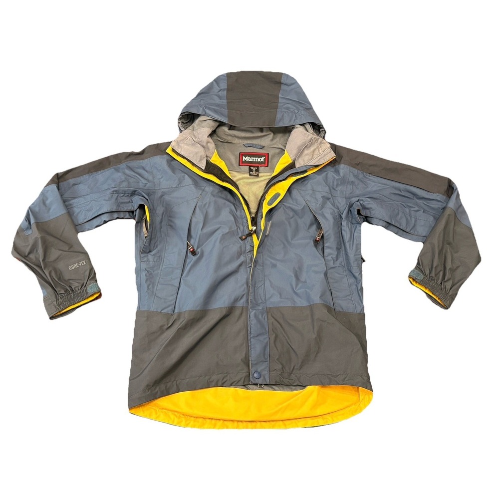 Vtg Marmot Men's Small Goretex Rain Ski Jacket Shell Parka Full Zip Hooded
